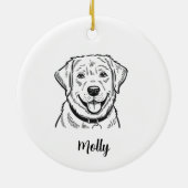 Personalized Labrador Retriever Dog Christmas セラミックオーナメント (裏面)