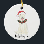 Personalized Labrador (White) セラミックオーナメント<br><div class="desc">Make the nice list this year with a personalized ornament of your favorite little elf!</div>