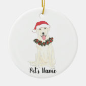 Personalized Labrador (White) セラミックオーナメント (正面)