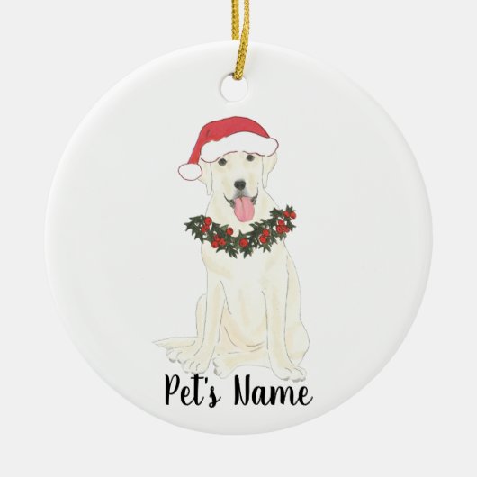 Personalized Labrador (White) セラミックオーナメント (正面)