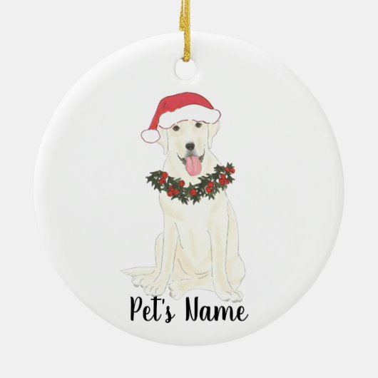 Personalized Labrador (White) セラミックオーナメント (裏面)