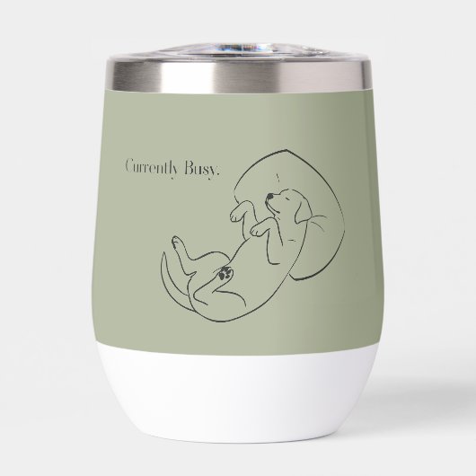 Personalized Labrador Wine Tumbler  Currently Busy (正面)