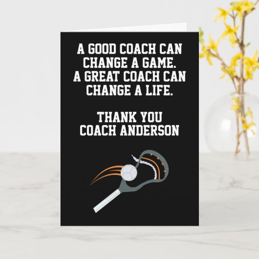 Personalized Lacrosse Coach From Team Players カード (黄色い花)
