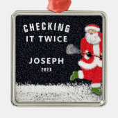 Personalized Lacrosse Keepsake Gift Metal Ornament メタルオーナメント (正面)