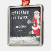 Personalized Lacrosse Keepsake Gift Metal Ornament メタルオーナメント (左)