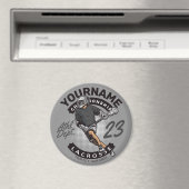 Personalized Lacrosse Player Sports Team Attack  マグネット (インサイチュ (食洗機))