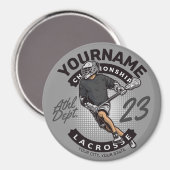 Personalized Lacrosse Player Sports Team Attack  マグネット (正面/裏面)