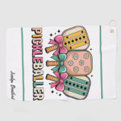  Personalized Ladies' Pickleball Clip-on Towel ゴルフタオル (横)