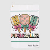  Personalized Ladies' Pickleball Clip-on Towel ゴルフタオル (正面)
