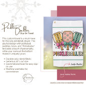 Personalized Ladies' Pickleball Clip-on Towel ゴルフタオル