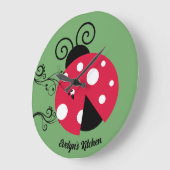 Personalized Lady Bug Kitchen Clock Ladybug ラージ壁時計 (傾斜)