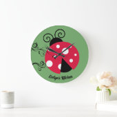 Personalized Lady Bug Kitchen Clock Ladybug ラージ壁時計 (ホーム)