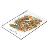 Personalized Lady Grand Piano Artistic Colourful   ノートブック (左側)