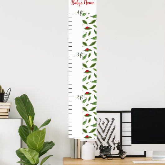 Personalized Ladybug Baby Growth Chart ポスター (ホームオフィス)
