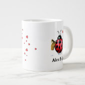 Personalized Ladybug Couple Mug ジャンボコーヒーマグカップ (正面右)