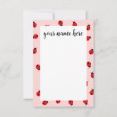 Personalized Ladybug Notecards サンキューカード (正面)
