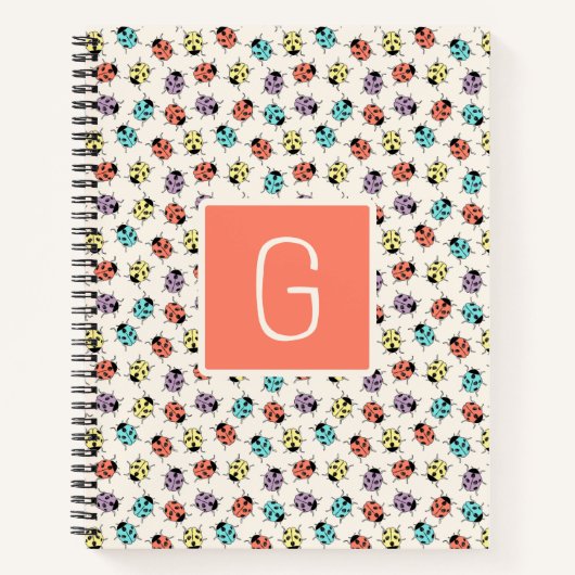 Personalized Ladybug Spiral Notebook ノートブック (正面)