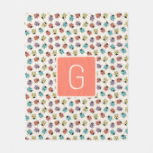 Personalized Ladybug Throw Blanket フリースブランケット (正面)
