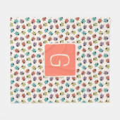 Personalized Ladybug Throw Blanket フリースブランケット (正面(横))