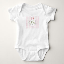 Personalized Lainey Baby Girl Nursery Bow&Gingham  ベビーボディスーツ