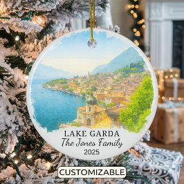 Personalized Lake Garda Ornament, Italy セラミックオーナメント
