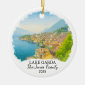 Personalized Lake Garda Ornament, Italy セラミックオーナメント (正面)