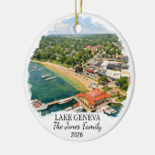 Personalized Lake Geneva Ornament Custom Wisconsin セラミックオーナメント (左)