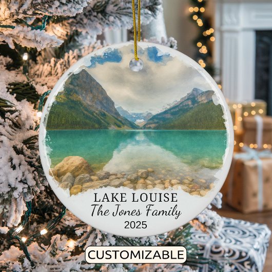 Personalized Lake Louise Ornament, Canada セラミックオーナメント