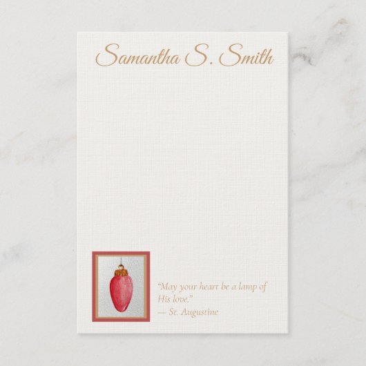 Personalized Lamp of Love Flat Note Card 招待状 (正面)