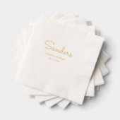 Personalized Last Name Gold Foil Wedding Napkins 箔ナプキン (インサイチュ (積み重ね))