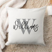 Personalized Last Name Wedding Throw Pillow クッション (ブランケット)