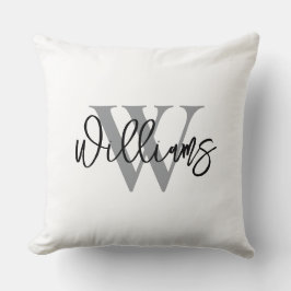 Personalized Last Name Wedding Throw Pillow クッション