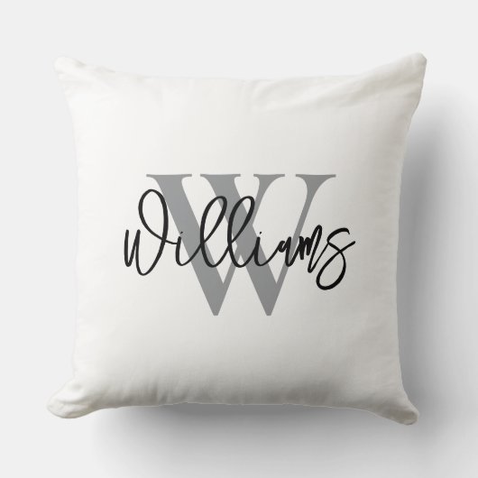 Personalized Last Name Wedding Throw Pillow クッション (正面)