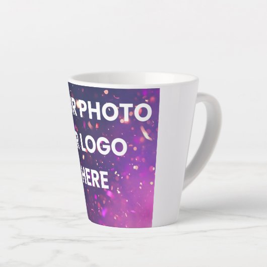 “Personalized Latte Mug – Add Your Photo or Logo” カフェラテマグ (右アングル)