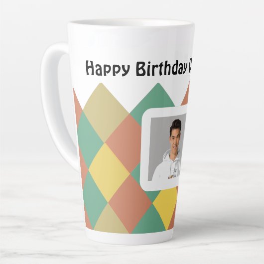 Personalized Latte Mug-editable image & text カフェラテマグ (左アングル)