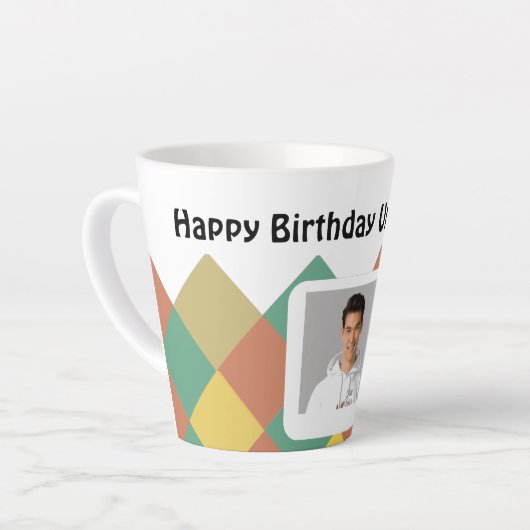 Personalized Latte Mug-editable image & text カフェラテマグ (左アングル)