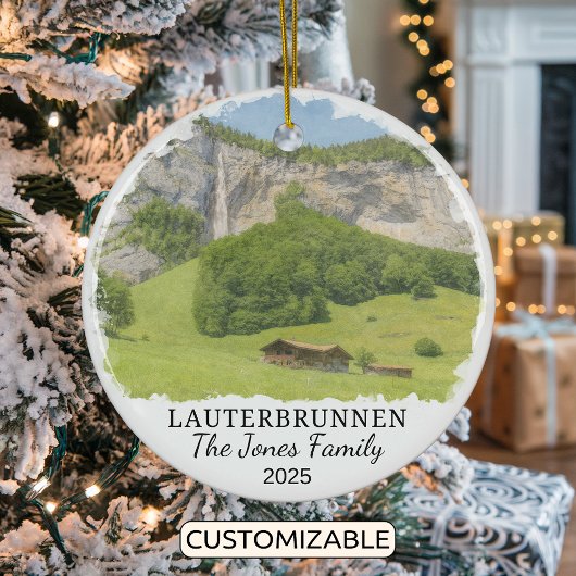 Personalized Lauterbrunnen Ornament, Switzerland セラミックオーナメント