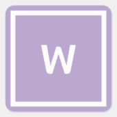Personalized Lavendar Monogramh Letter スクエアシール (正面)