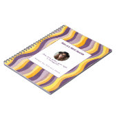 Personalized Lavender and Yellow Wave Patterned ノートブック (左側)