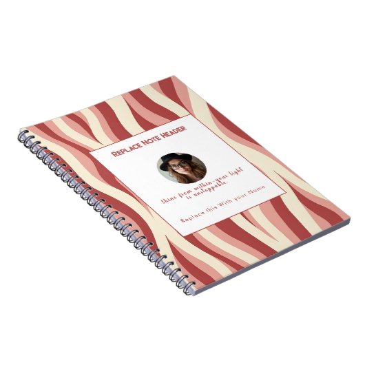 Personalized Lavender and Yellow Wave Patterned  ノートブック (右側)