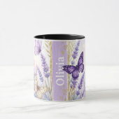Personalized Lavender Butterfly 11oz Coffee Mug マグカップ (中央)