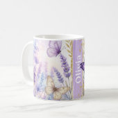 Personalized Lavender Butterfly Classic 11oz Mug コーヒーマグカップ (正面左)