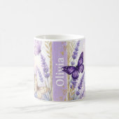 Personalized Lavender Butterfly Classic 11oz Mug コーヒーマグカップ (中央)