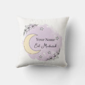 Personalized Lavender Eid Mubarak Throw Pillow クッション (裏面)
