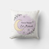 Personalized Lavender Eid Mubarak Throw Pillow クッション (正面)