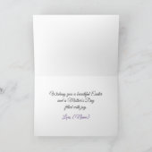 Personalized Lavender Floral Cross Blessed & Loved カード (内部)