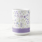 Personalized Lavender Floral Mug コーヒーマグカップ (中央)