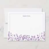 Personalized Lavender Floral Note Card ノートカード (正面)