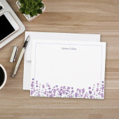 Personalized Lavender Floral Note Card ノートカード