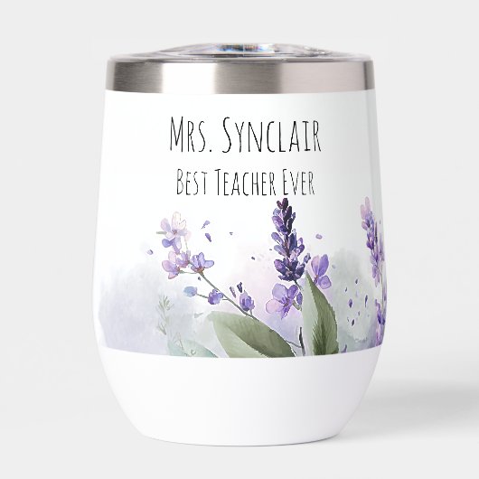 Personalized Lavender Flowers Teacher Appreciation (正面)